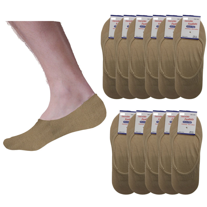 12x NO SHOW COTTON SOCKS Non Slip Heel Grip Low Cut Invisible Footlet Seamless Payday Deals