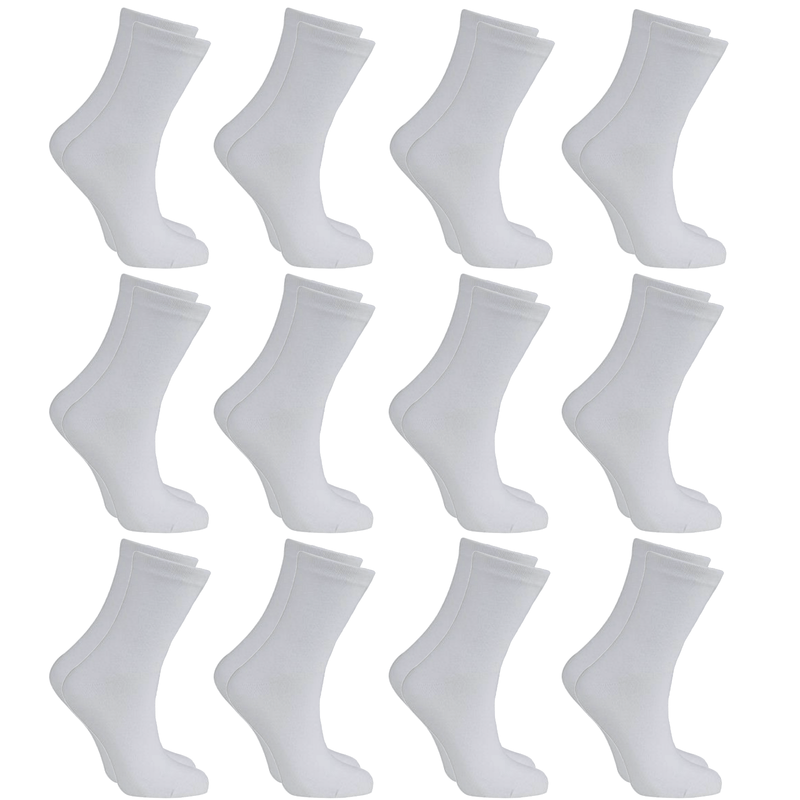 12x Pairs SCHOOL SOCKS Plain Cotton Rich Girls Boys School Uniform BULK Payday Deals