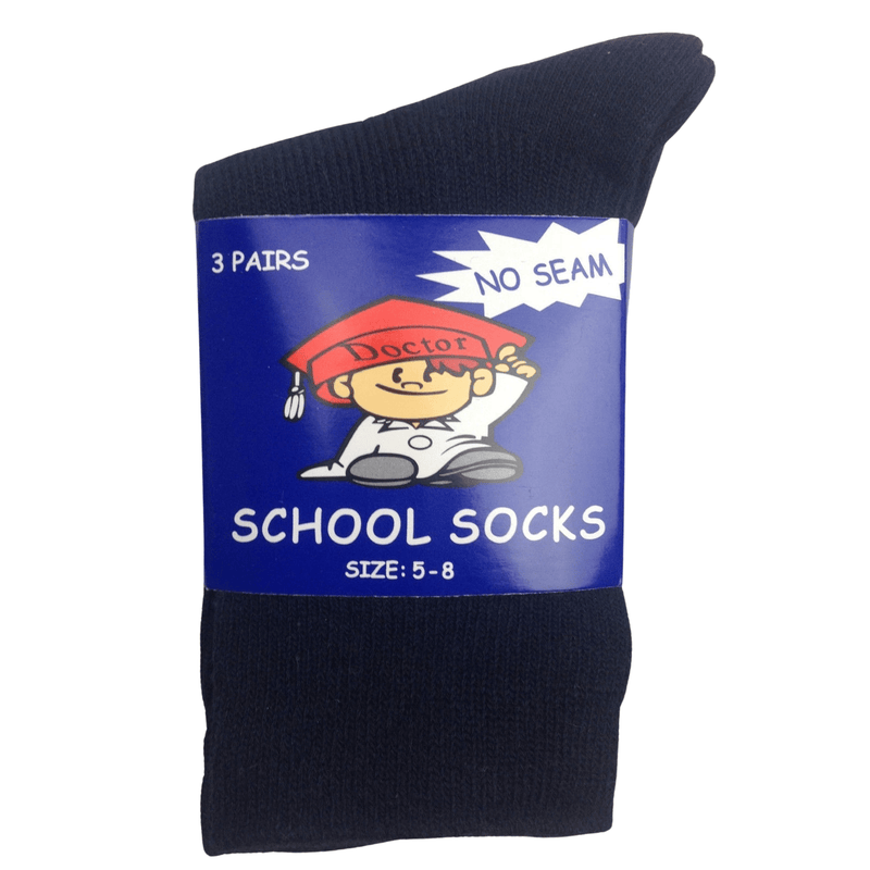 12x Pairs SCHOOL SOCKS Plain Cotton Rich Girls Boys School Uniform BULK Payday Deals