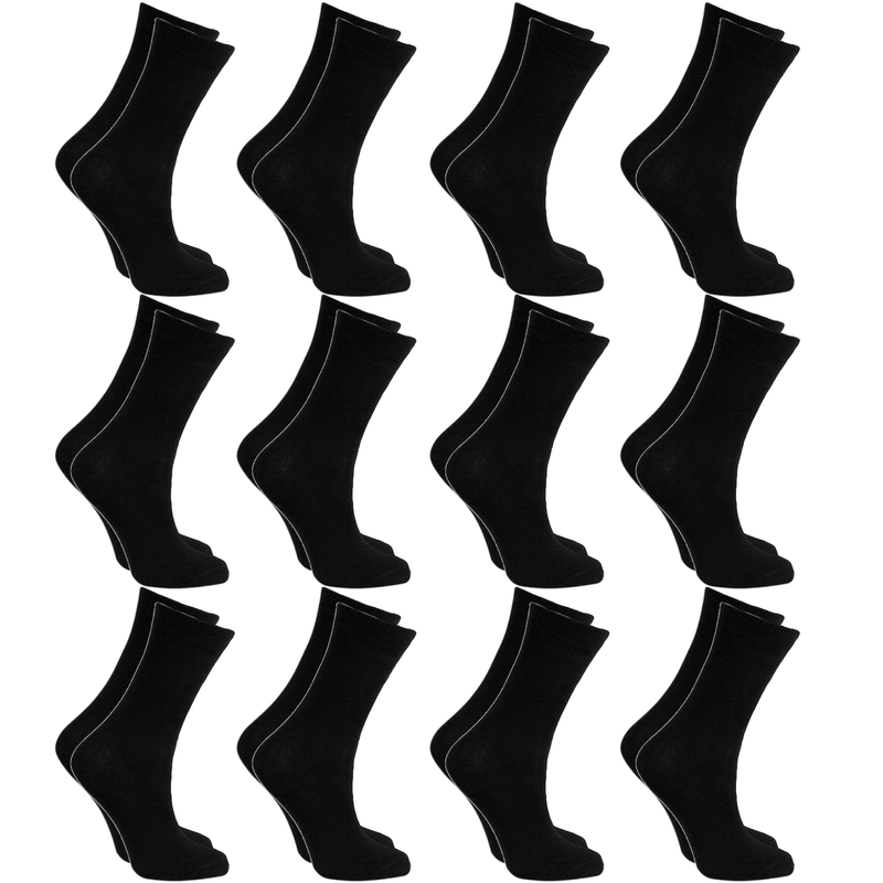 12x Pairs SCHOOL SOCKS Plain Cotton Rich Girls Boys School Uniform BULK Payday Deals