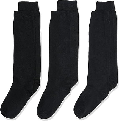 12x Pairs School Uniform Knee High Socks Cotton Rich Girls Boys Kids Bulk - Black Payday Deals