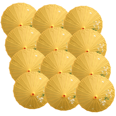 12x PARASOL UMBRELLA Chinese Japanese Bamboo Flower Pattern 80cm Large BULK