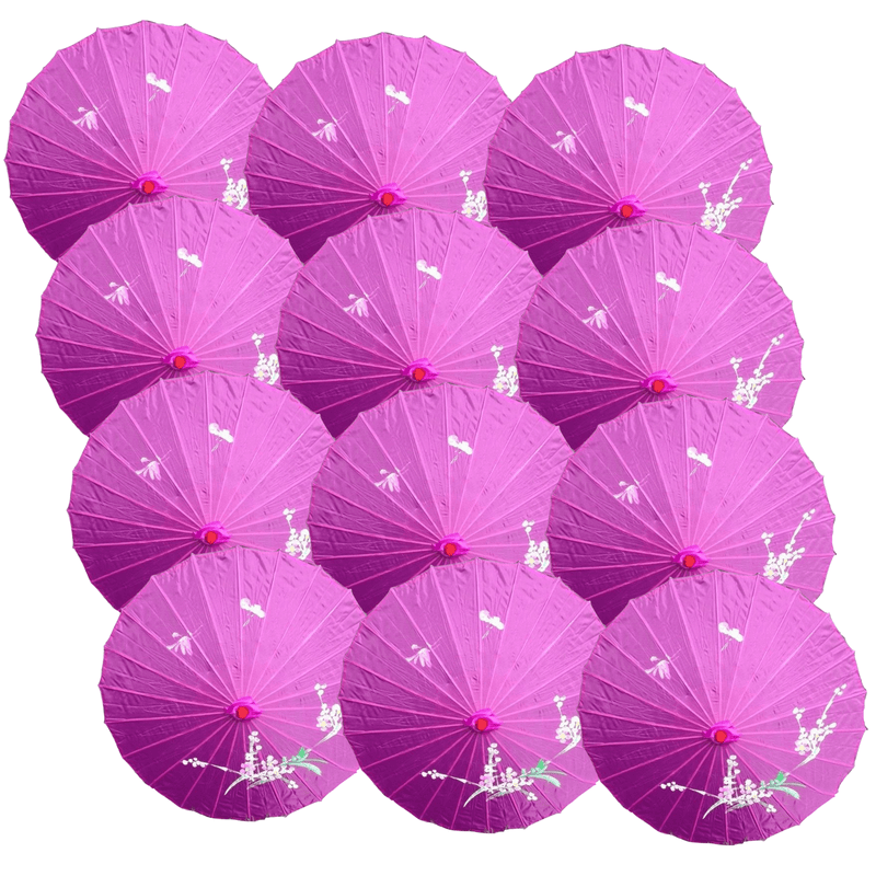 12x PARASOL UMBRELLA Chinese Japanese Bamboo Flower Pattern 80cm Large BULK Payday Deals