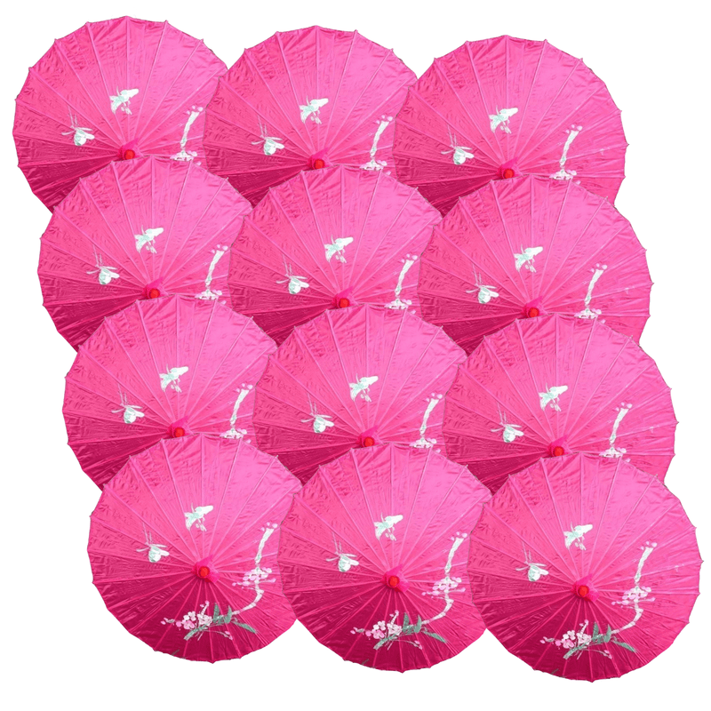 12x PARASOL UMBRELLA Chinese Japanese Bamboo Flower Pattern 80cm Large BULK Payday Deals