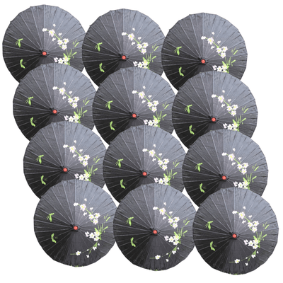 12x PARASOL UMBRELLA Chinese Japanese Bamboo Flower Pattern 80cm Large BULK Payday Deals