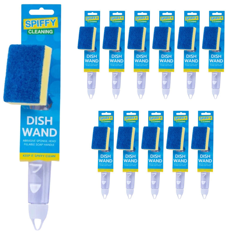 12x Spiffy Dish Wand w Fillable Soap Handle Bulk Payday Deals