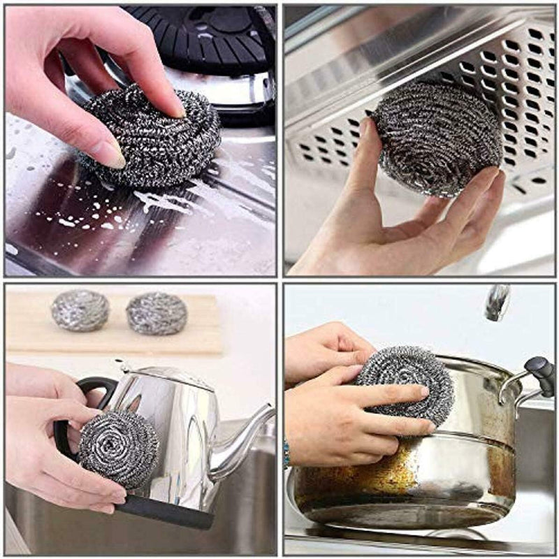 12x Spiffy Stainless Steel Jumbo Scourers Heavy Duty Stainless Steel Dishwashing Scrub Payday Deals