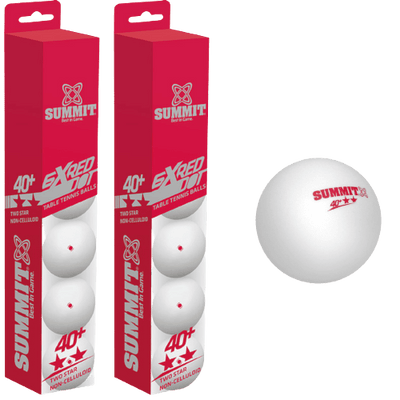 12x Table Tennis Balls 40+ Ping Pong Game Non-Celluloid - 2 Star Red Dot