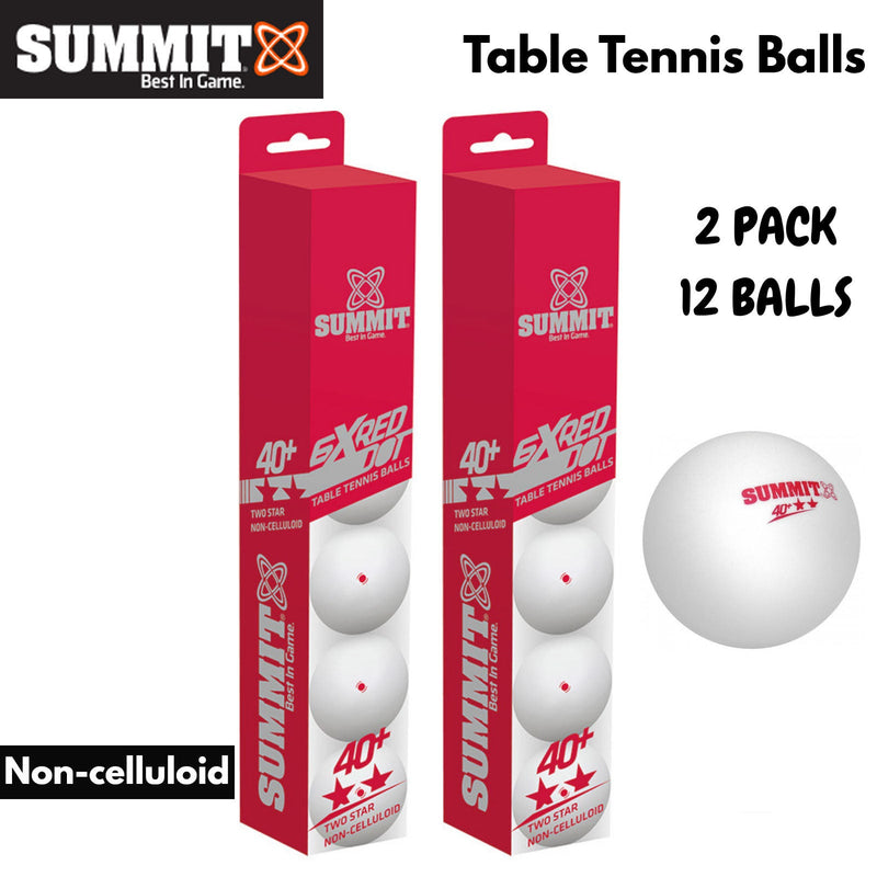 12x Table Tennis Balls 40+ Ping Pong Game Non-Celluloid - 2 Star Red Dot Payday Deals