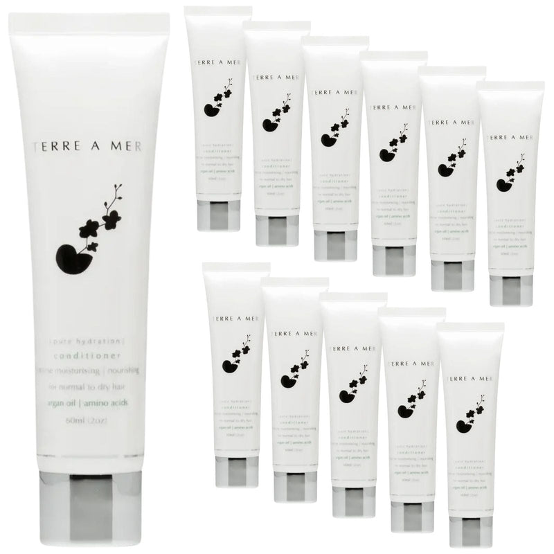 12x Terre A Mer Pure Hydration Amino Acid/Argan Conditioner - 60ml Travel Size Payday Deals