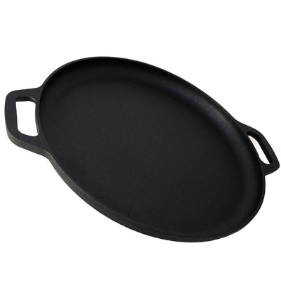 13.5" 35cm Pre-Seasoned Cast Iron Pizza Baking Pan Cooking Griddle Stove Oven Grill Campfire Payday Deals
