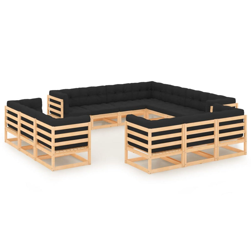13 Piece Garden Lounge Set with Anthracite Cushions Pinewood Payday Deals