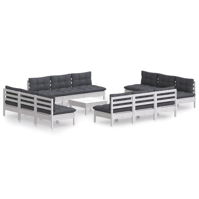 13 Piece Garden Lounge Set with Anthracite Cushions Pinewood Payday Deals