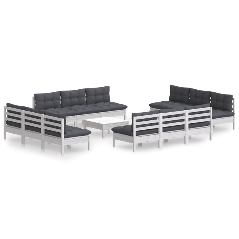 13 Piece Garden Lounge Set with Anthracite Cushions Pinewood Payday Deals