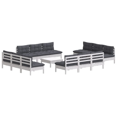 13 Piece Garden Lounge Set with Anthracite Cushions Pinewood Payday Deals