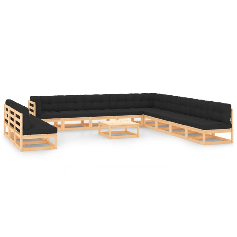 13 Piece Garden Lounge Set with Anthracite Cushions Pinewood Payday Deals