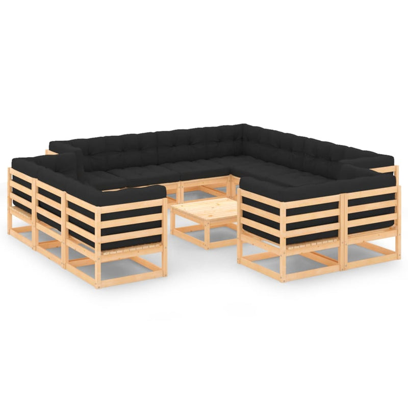 13 Piece Garden Lounge Set with Anthracite Cushions Pinewood Payday Deals