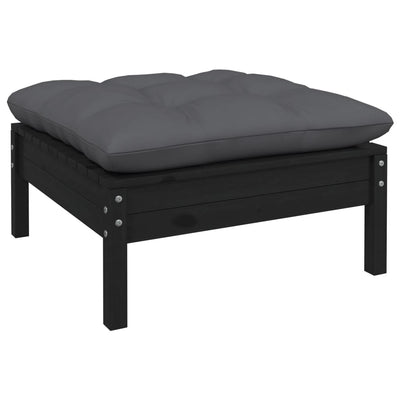 13 Piece Garden Lounge Set with Cushions Black Solid Pinewood Payday Deals