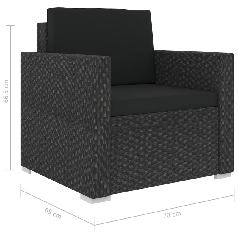13 Piece Garden Lounge Set with Cushions Poly Rattan Black Payday Deals