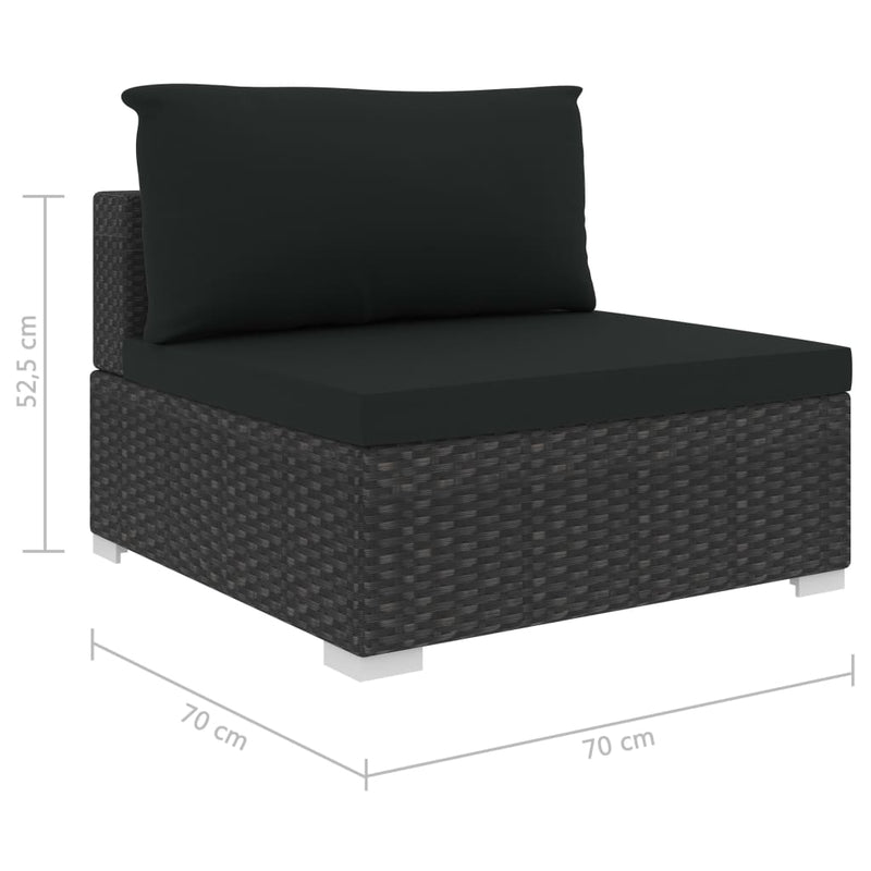 13 Piece Garden Lounge Set with Cushions Poly Rattan Black Payday Deals