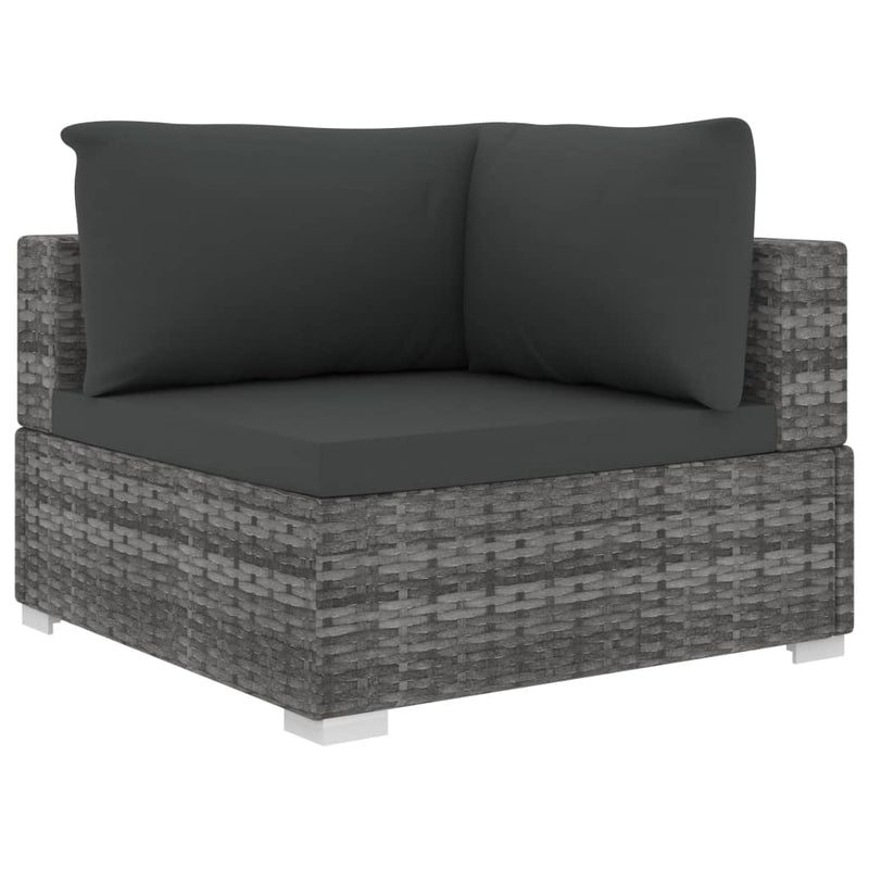 13 Piece Garden Lounge Set with Cushions Poly Rattan Grey Payday Deals
