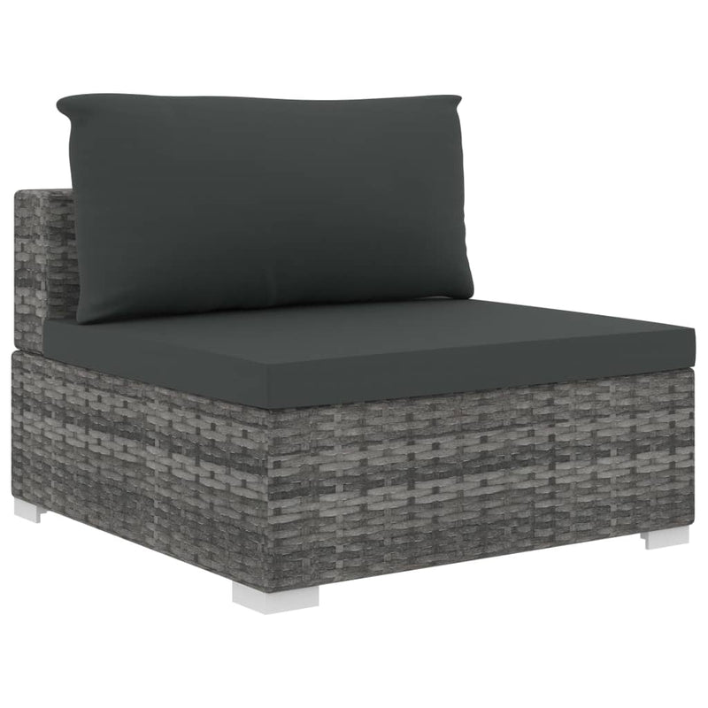 13 Piece Garden Lounge Set with Cushions Poly Rattan Grey Payday Deals