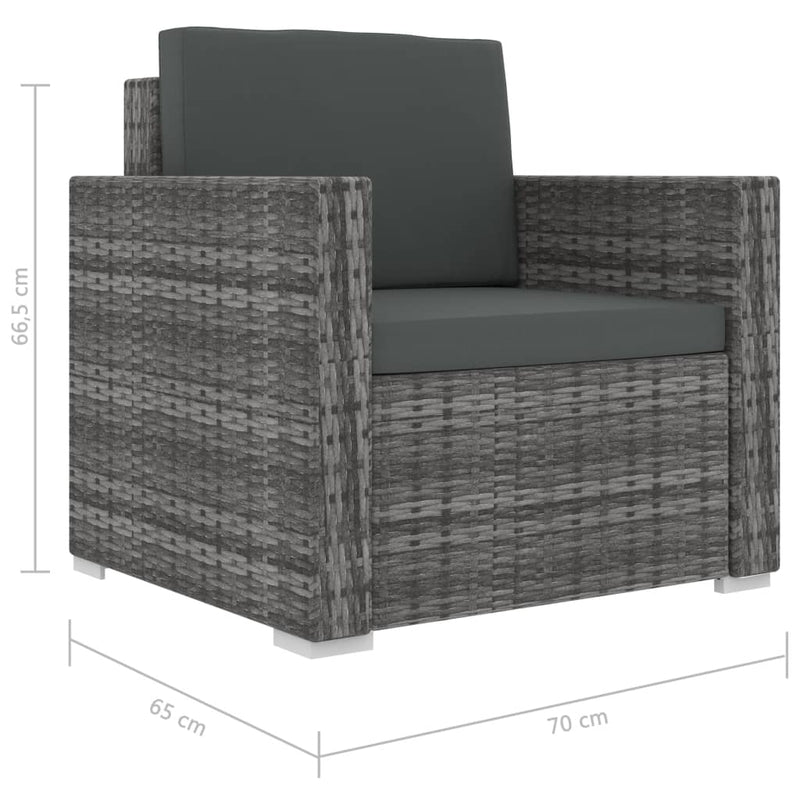 13 Piece Garden Lounge Set with Cushions Poly Rattan Grey Payday Deals