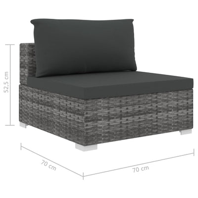 13 Piece Garden Lounge Set with Cushions Poly Rattan Grey Payday Deals