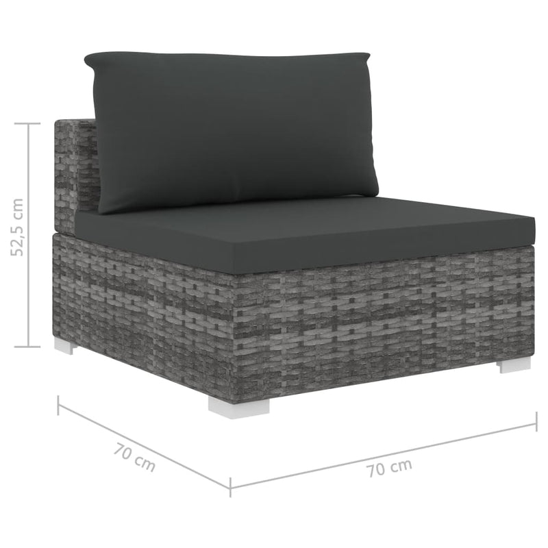 13 Piece Garden Lounge Set with Cushions Poly Rattan Grey Payday Deals