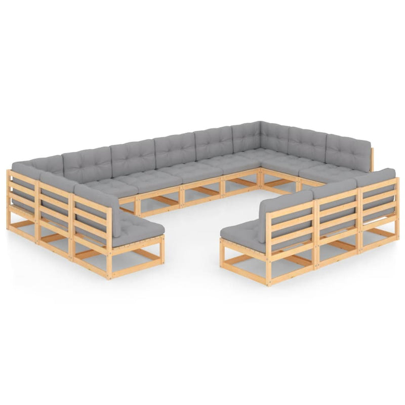 13 Piece Garden Lounge Set with Cushions Solid Pinewood Payday Deals