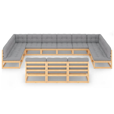 13 Piece Garden Lounge Set with Cushions Solid Pinewood Payday Deals
