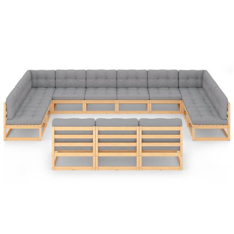 13 Piece Garden Lounge Set with Cushions Solid Pinewood Payday Deals