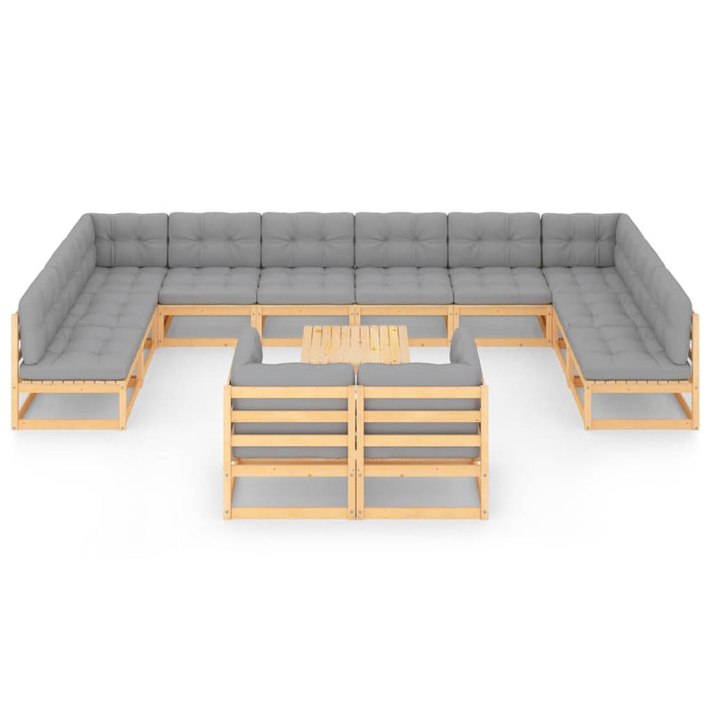 13 Piece Garden Lounge Set with Cushions Solid Pinewood Payday Deals