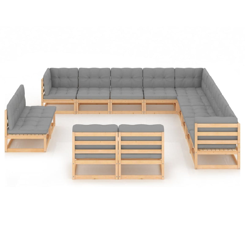 13 Piece Garden Lounge Set with Cushions Solid Pinewood Payday Deals