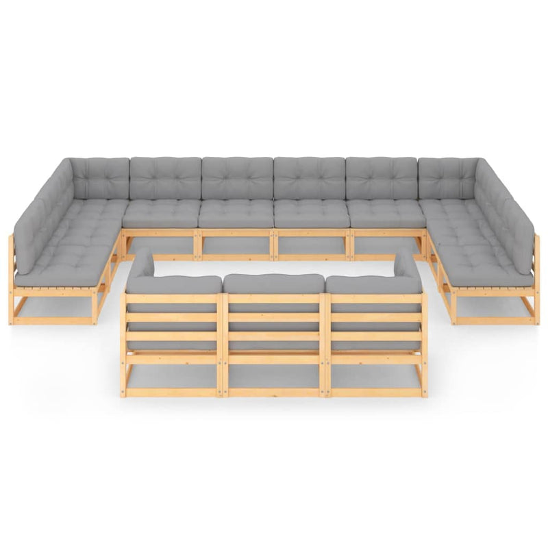 13 Piece Garden Lounge Set with Cushions Solid Pinewood Payday Deals