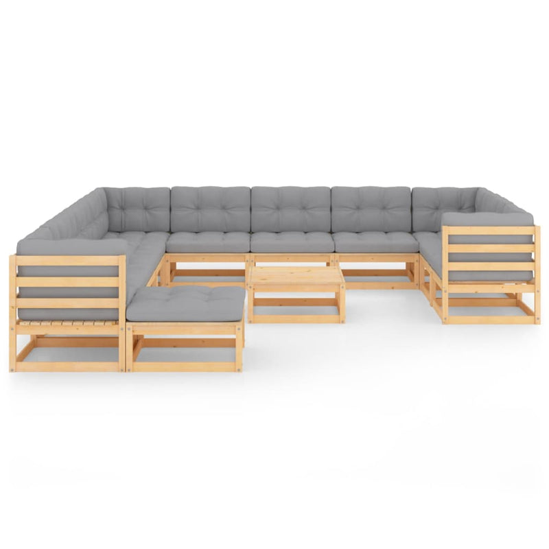 13 Piece Garden Lounge Set with Cushions Solid Pinewood Payday Deals