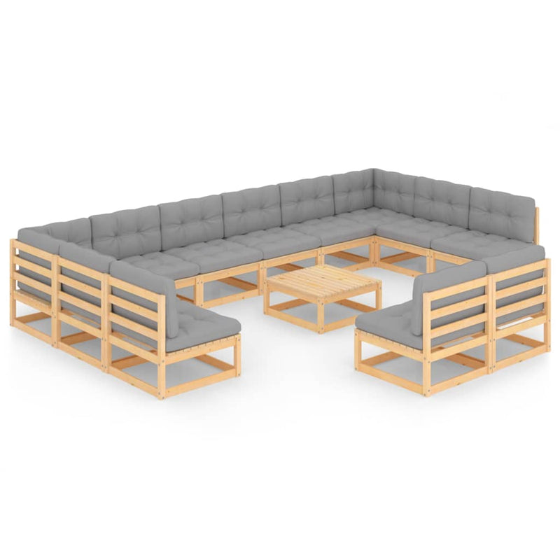 13 Piece Garden Lounge Set with Cushions Solid Pinewood Payday Deals