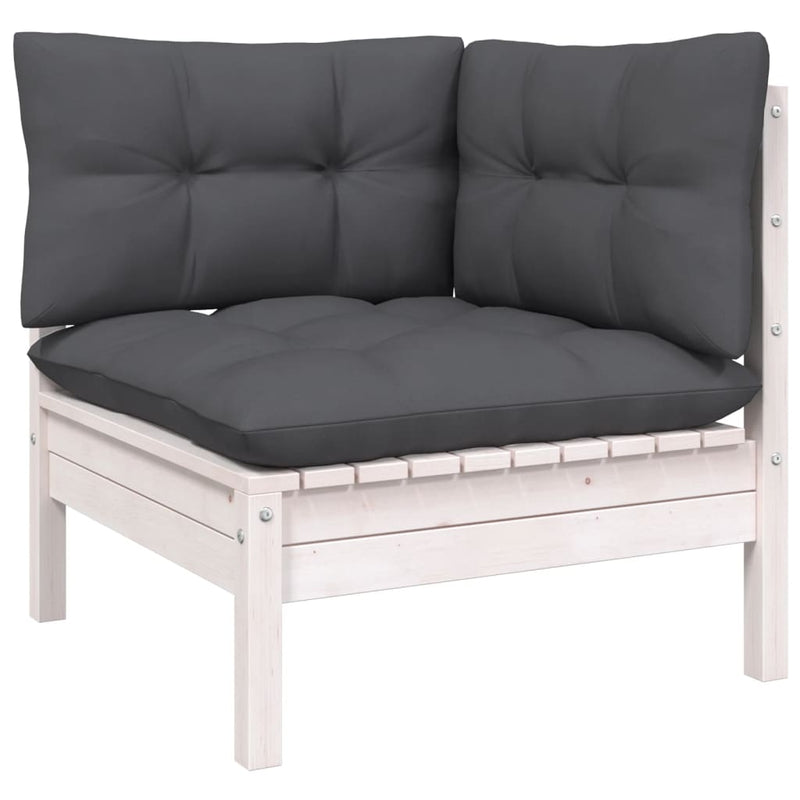 13 Piece Garden Lounge Set with Cushions White Pinewood Payday Deals