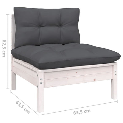 13 Piece Garden Lounge Set with Cushions White Pinewood Payday Deals