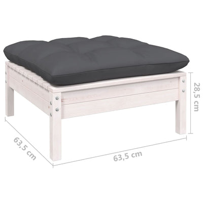 13 Piece Garden Lounge Set with Cushions White Solid Pinewood Payday Deals