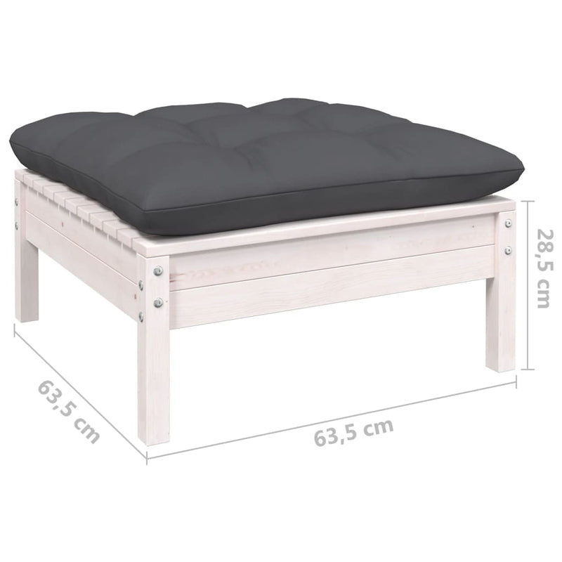 13 Piece Garden Lounge Set with Cushions White Solid Pinewood Payday Deals