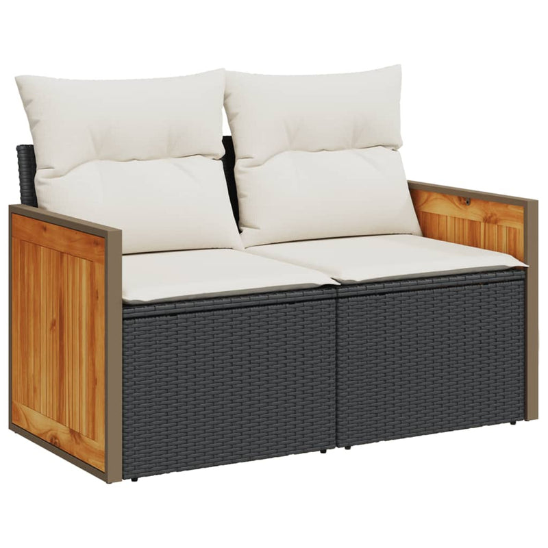 13 Piece Garden Sofa Set with Cushions Black Poly Rattan Payday Deals