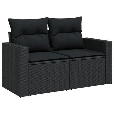 13 Piece Garden Sofa Set with Cushions Black Poly Rattan Payday Deals