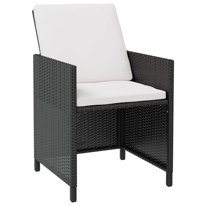13 Piece Outdoor Dining Set Poly Rattan and Acacia Wood Black Payday Deals