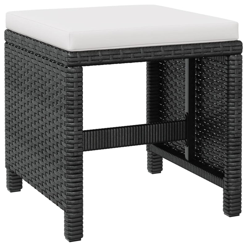 13 Piece Outdoor Dining Set Poly Rattan and Acacia Wood Black Payday Deals