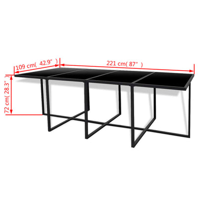 13 Piece Outdoor Dining Set with Cushions Poly Rattan Black Payday Deals