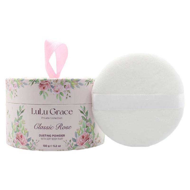 Lulu Grace 150gm Classic Rose Dusting Powder with Puffer (Talc Free)