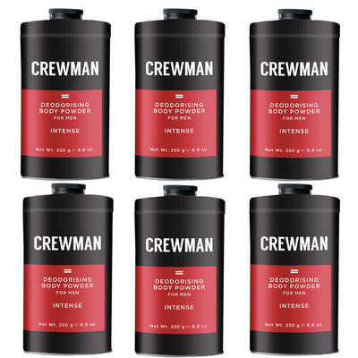 Crewman Mens Intense Talc Free Body Powder 250g Value Pack x 6