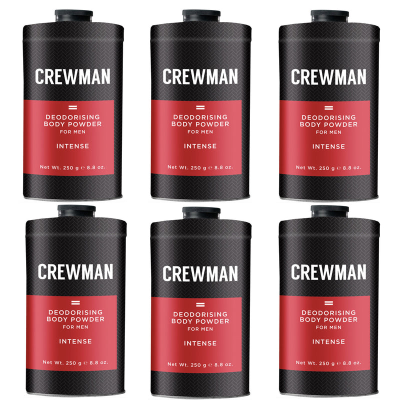 Crewman Mens Intense Talc Free Body Powder 250g Value Pack x 6