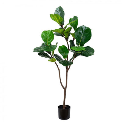 130cm Potted Faux Fiddle Leaf Fig Tree Artificial Plant Flower Green